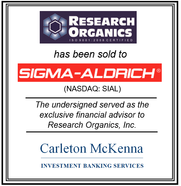 Research Organics | Sigma Aldrich | Carleton McKenna